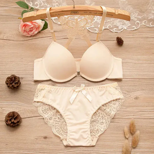 Elegant Padded Push-up Lace Bridal Bra & Thong Underwear