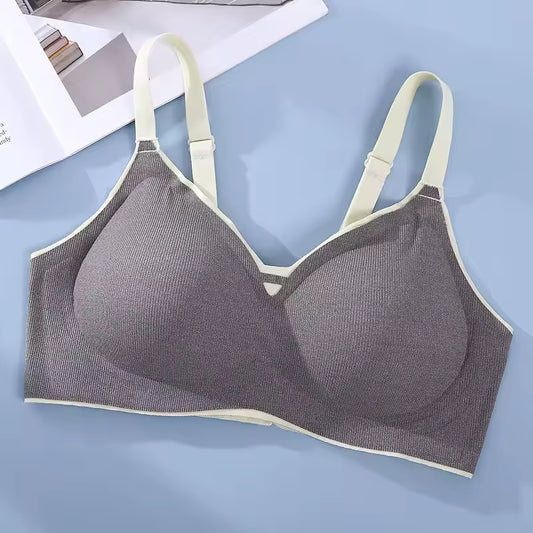 💖 Seamless Everyday Wireless Bra – Two-Tone Lace Comfortable Bralette